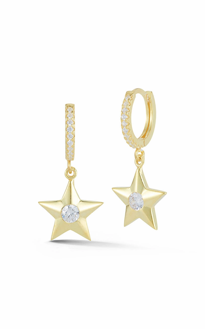 Star Charm Huggies Earring Mood Accent Vibrant Detail