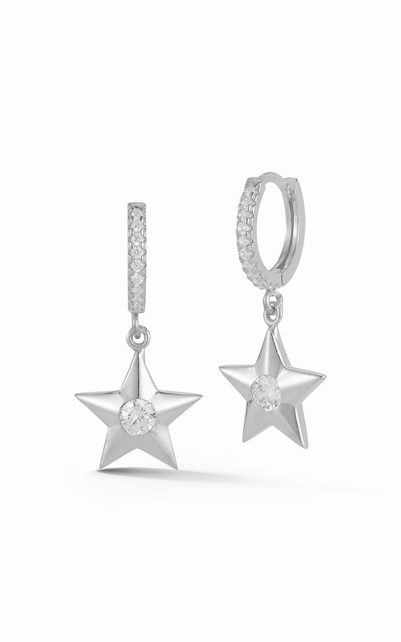 Star Charm Huggies Earring Polished Accessory