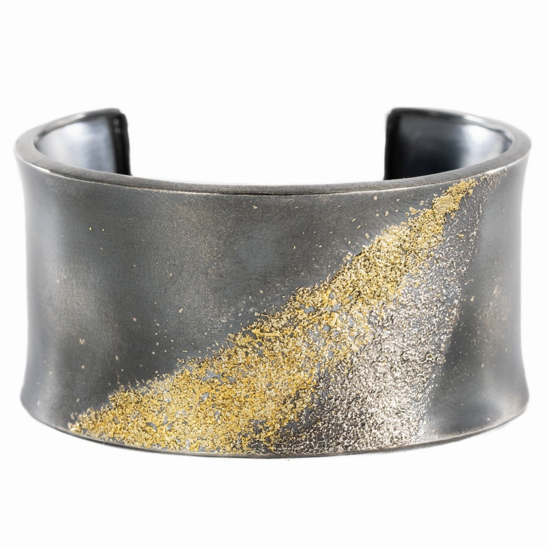 Slice Cuff - 22ky   Oxidized Silver Romantic Feel