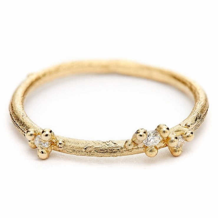 Small Asymmetric Diamond Encrusted Band - 14k Gold   Diamonds Everyday Sparkle
