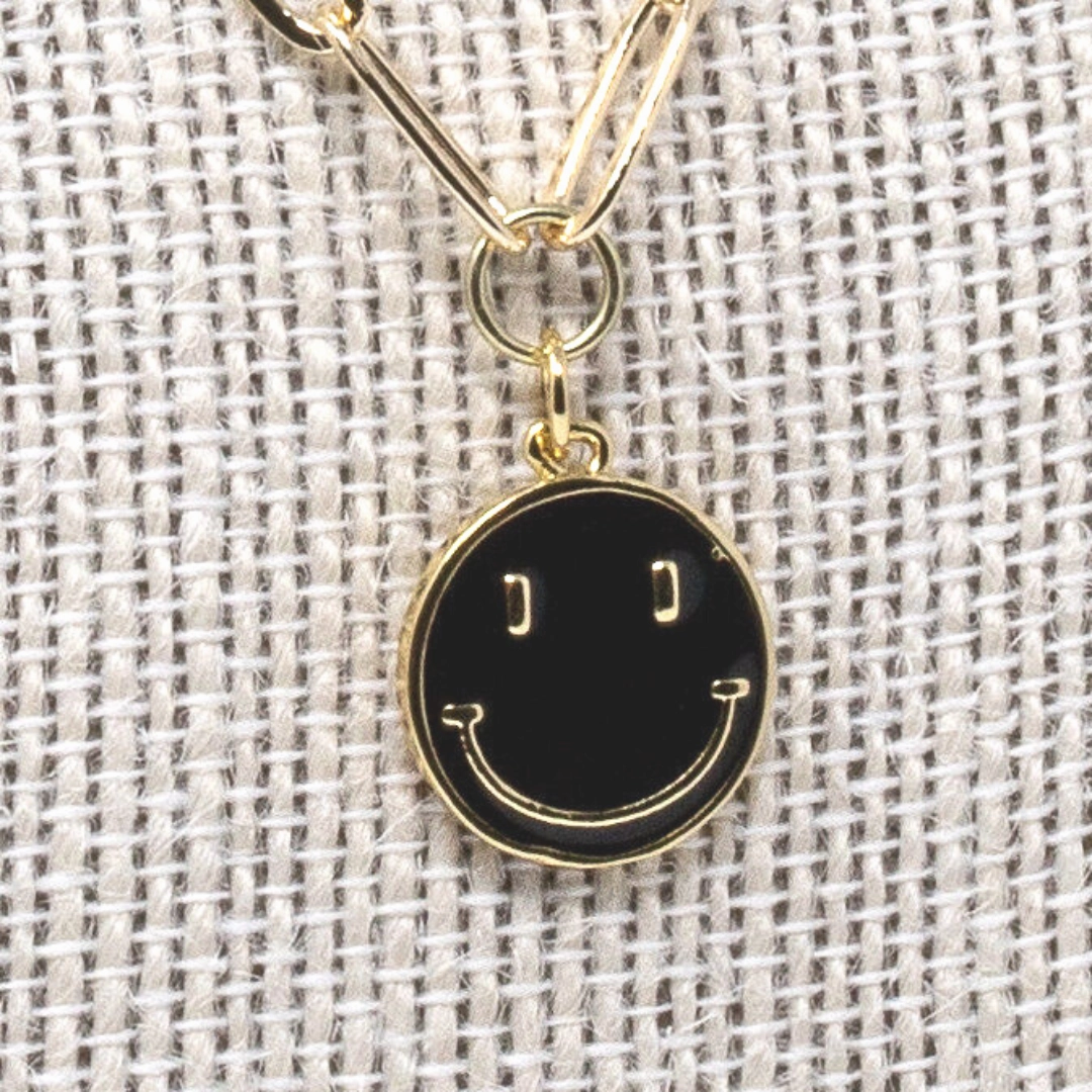 Smiley Face Necklace shiny accents