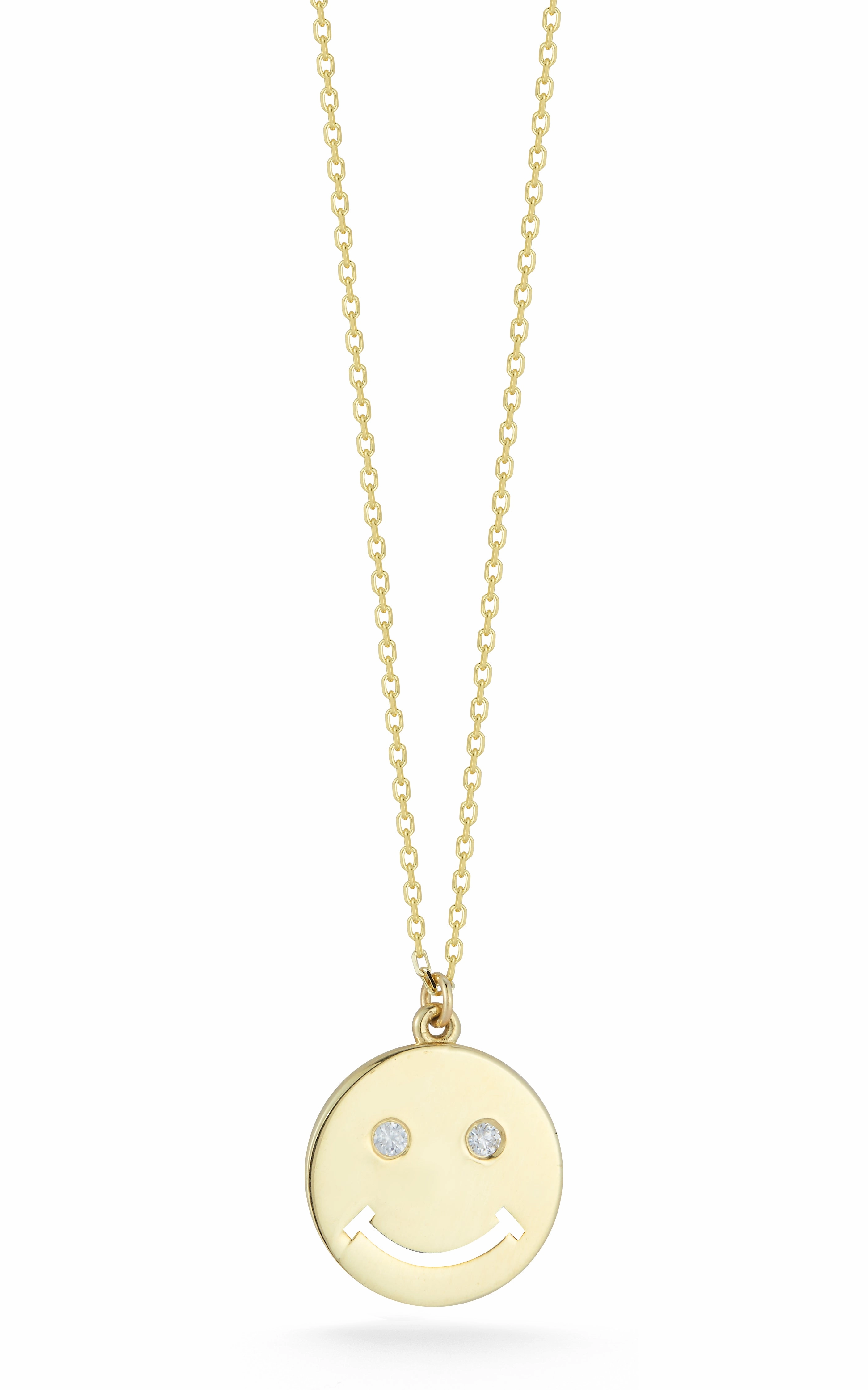 Pretty Pair Smiley Face Necklace With Diamonds