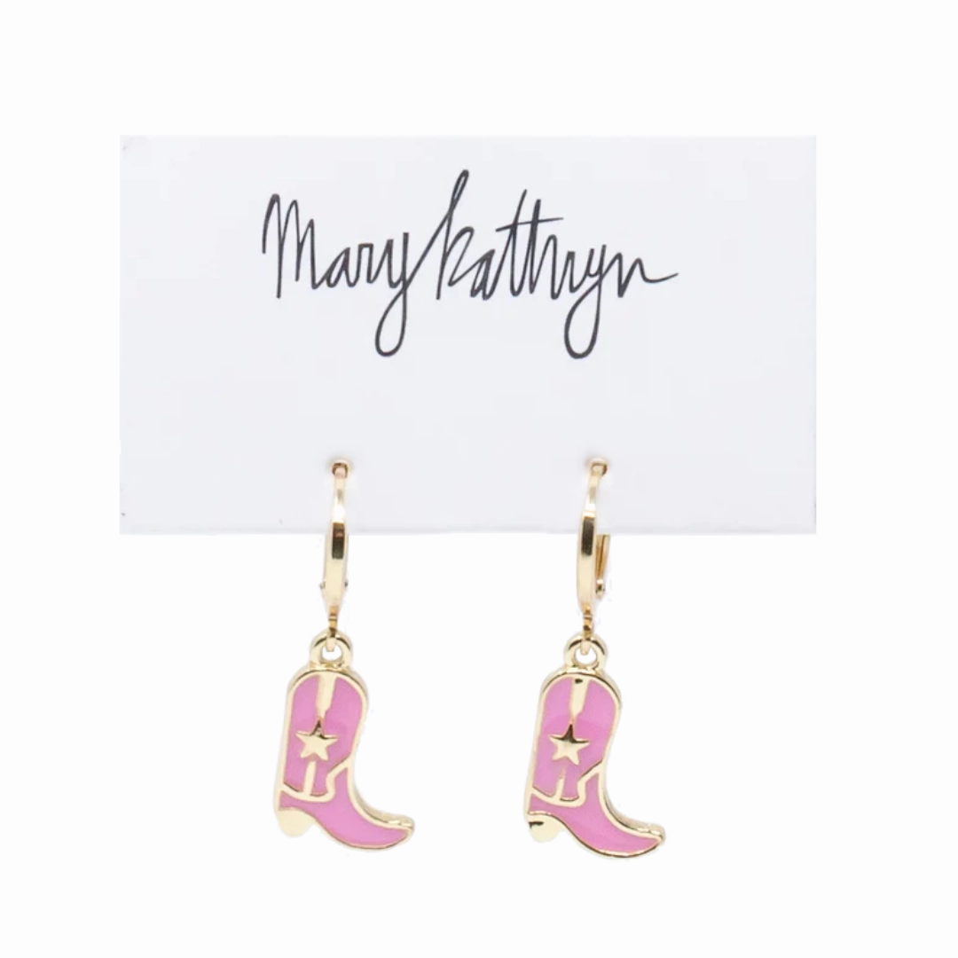 Textured Highlight Evening Collection Pink Cowboy Boot Huggies