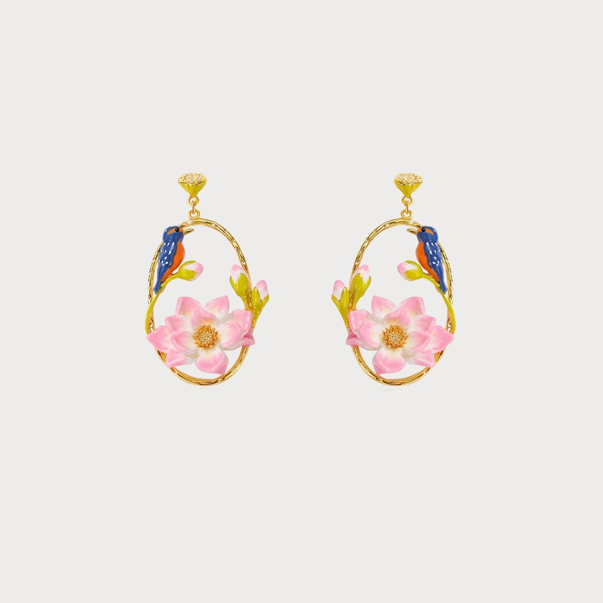 Hoop Lotus Kingfisher Earrings Lifestyle Match