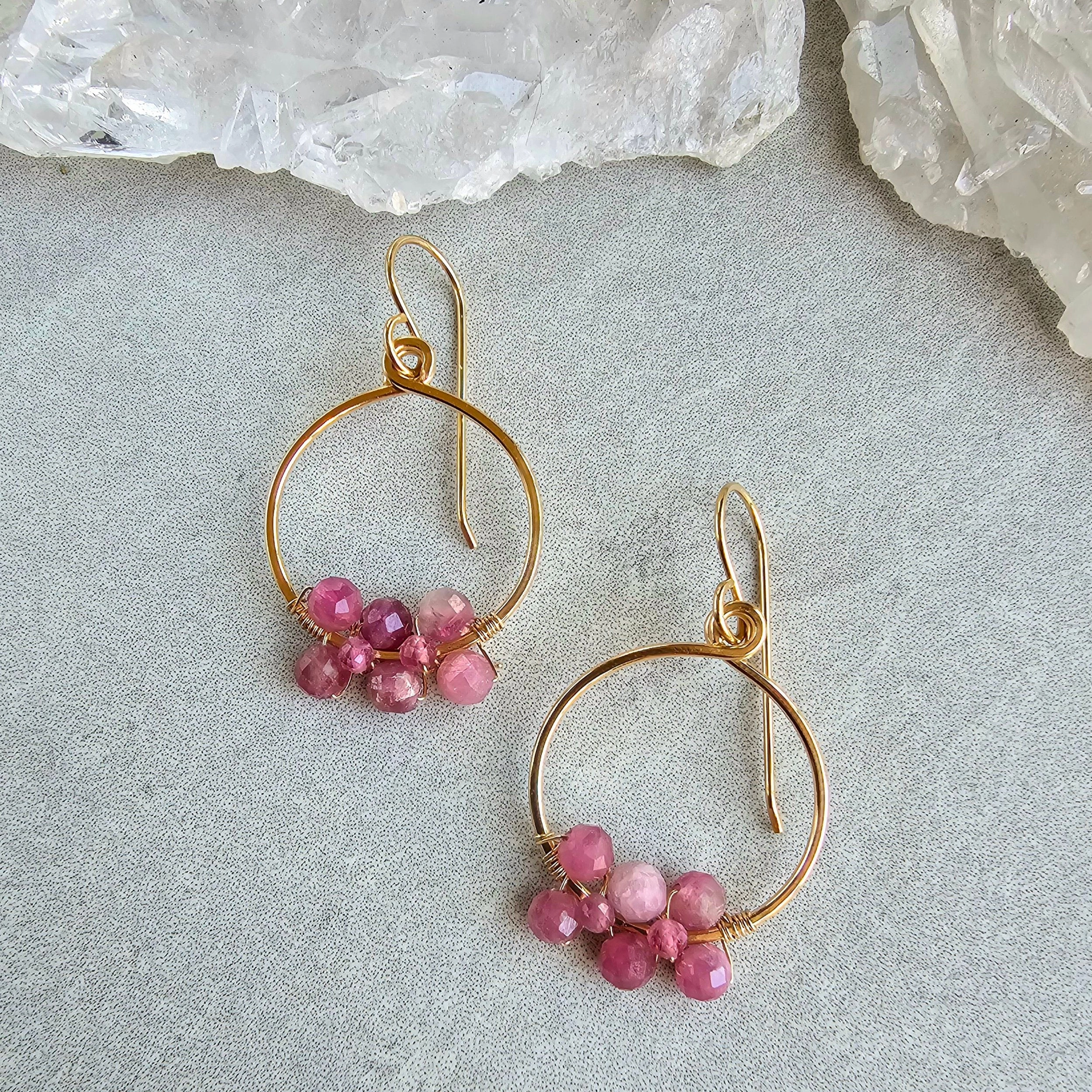 Fusion Form Truly Earrings Small - 14k Gold-Fill   Pink Tourmaline