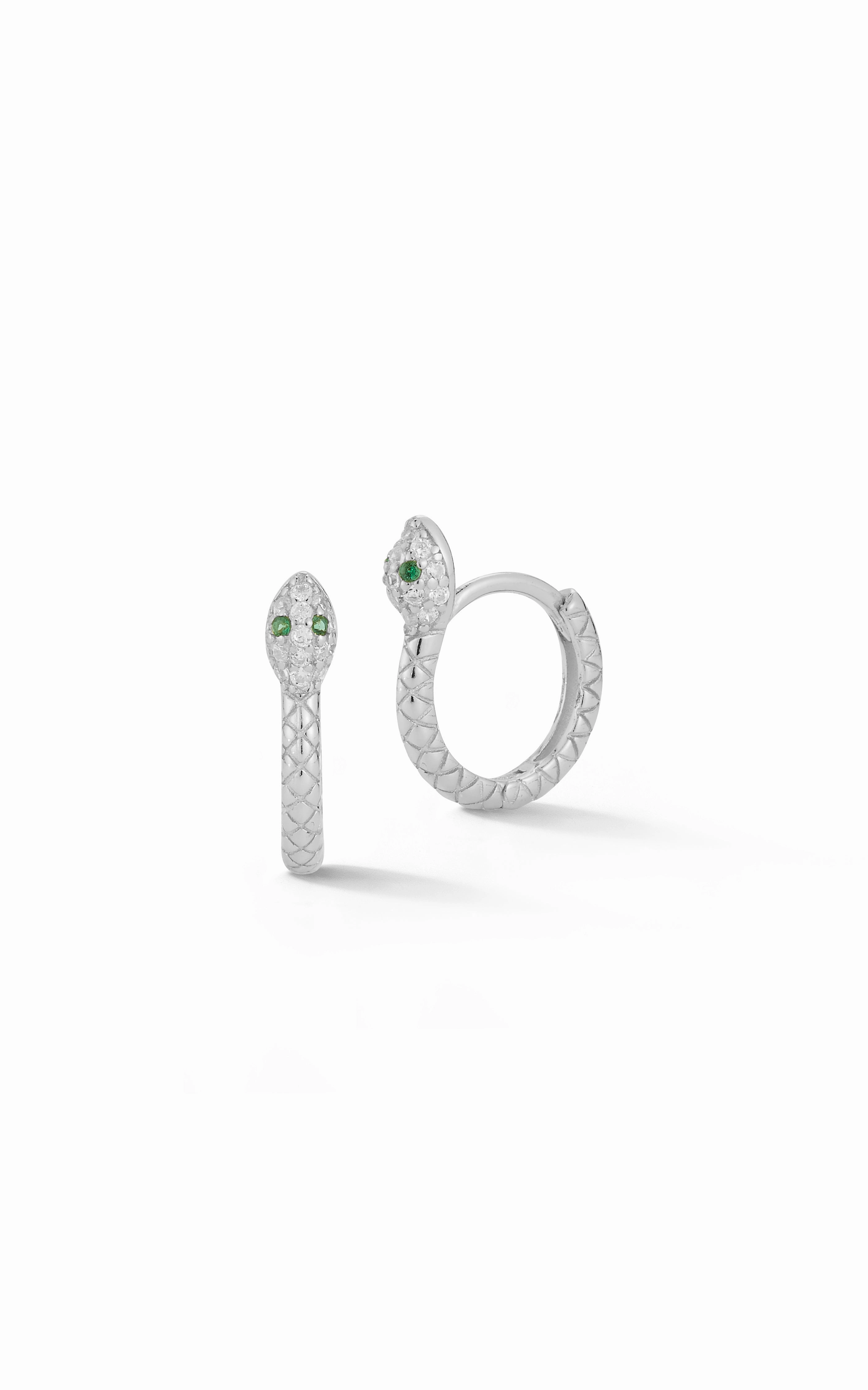 Shining Design Snake Huggie Hoop Earring