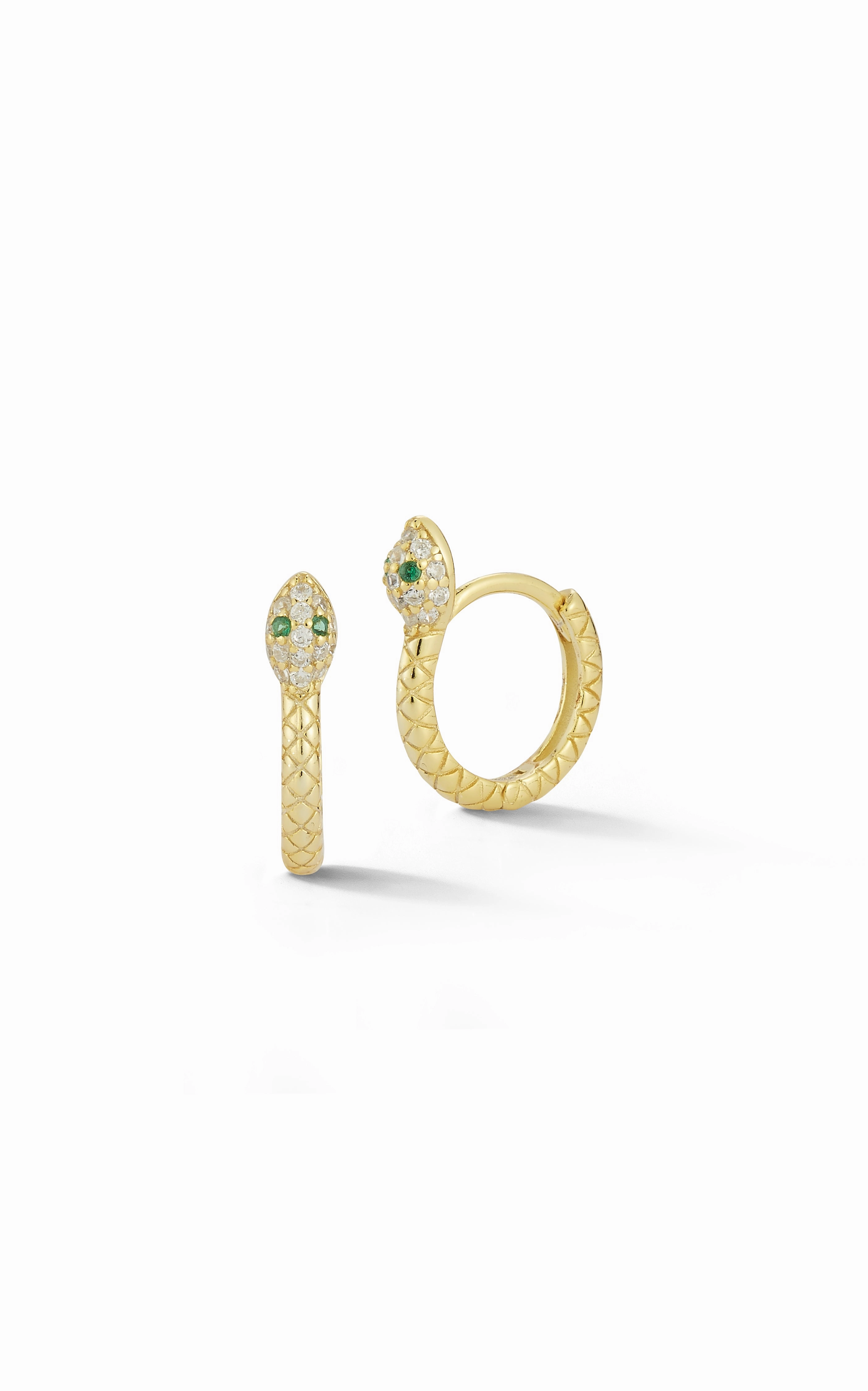 Minimal Look Luxe Finish Snake Huggie Hoop Earring