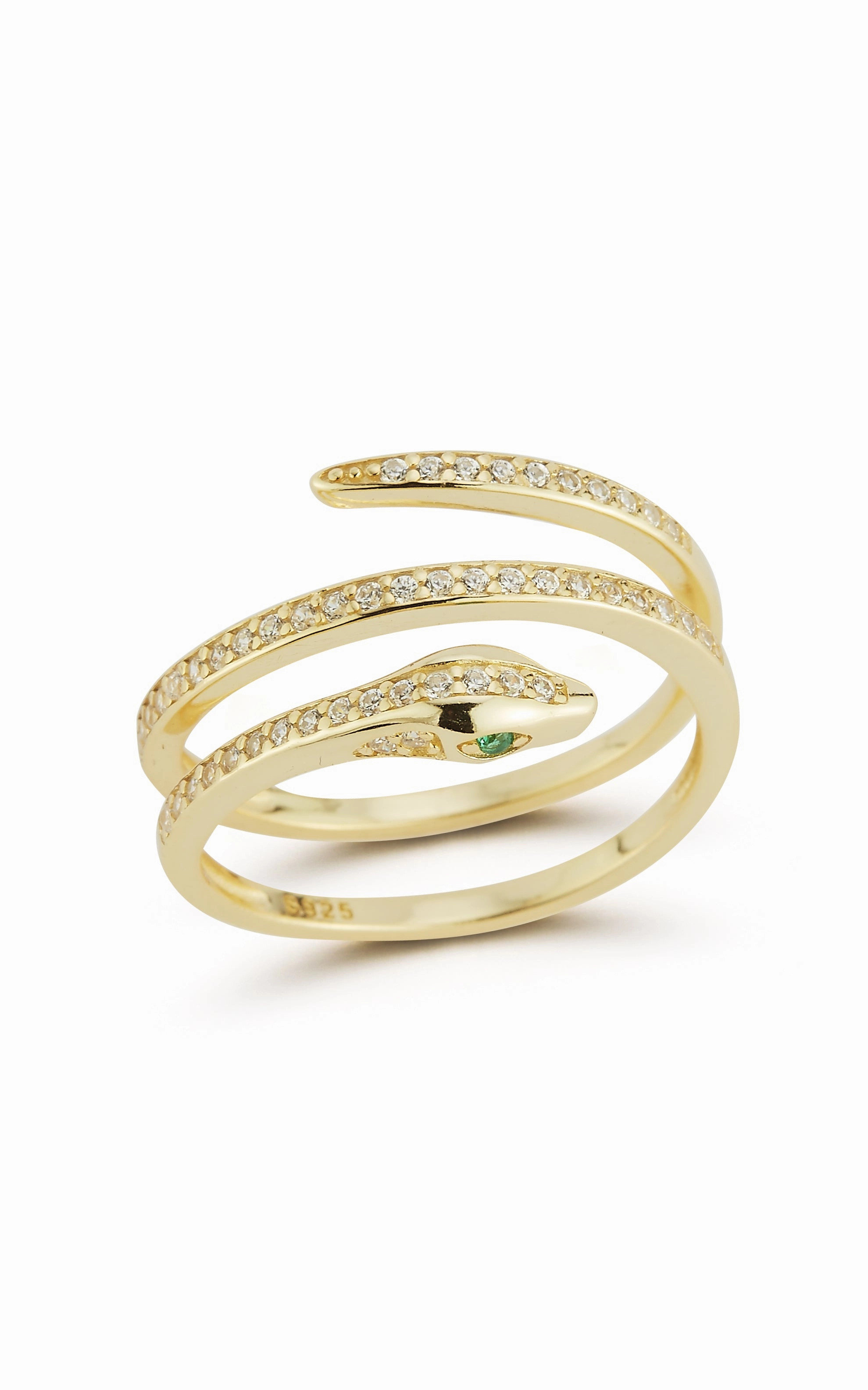 Glistening Detail Elegant Shine Finish Snake Wrap Ring
