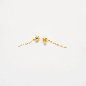 Comfortable Look Modernist Accessory White CZ Chain Jacket Earrings