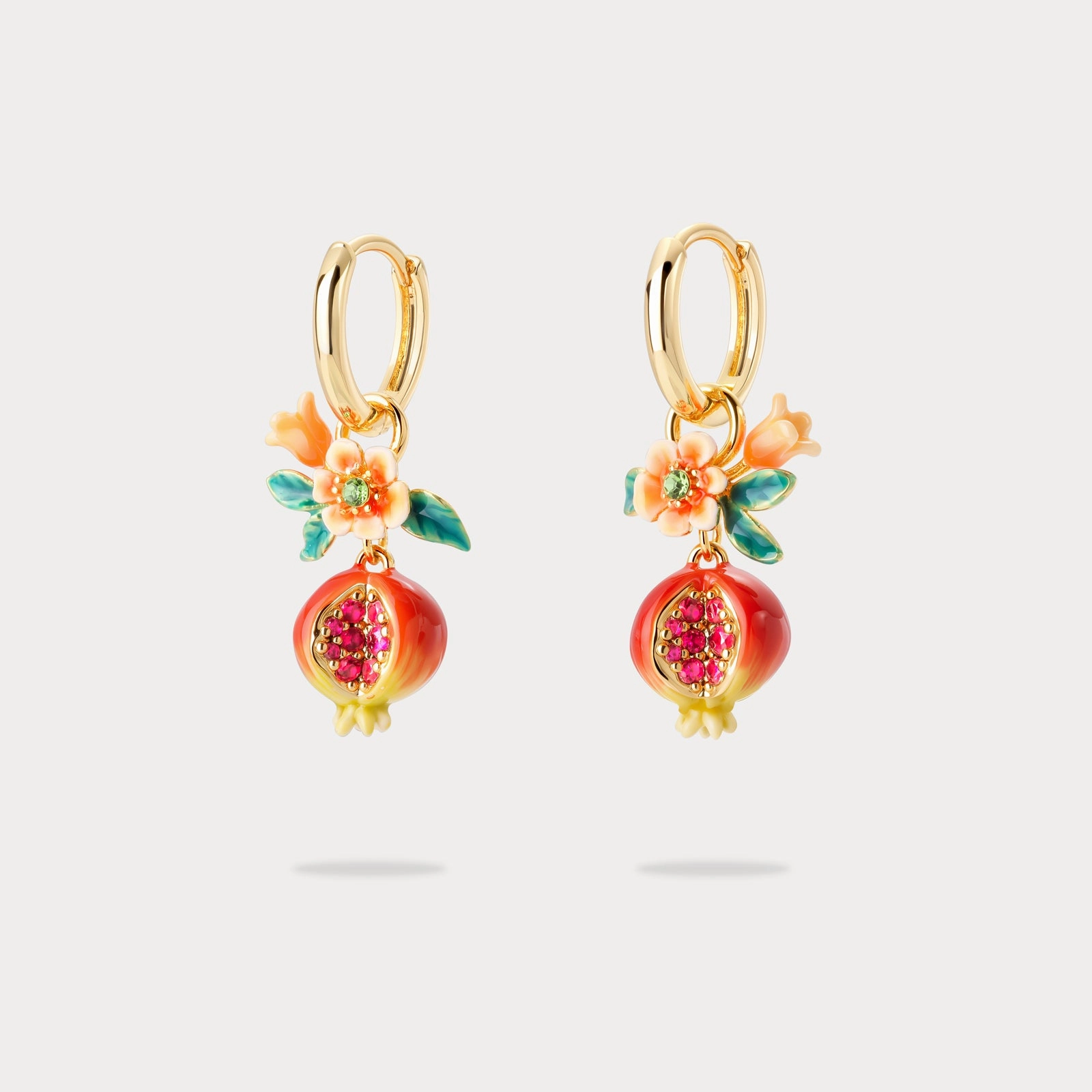 Pomegranate Flower Earrings Breezy Look Classic Choice