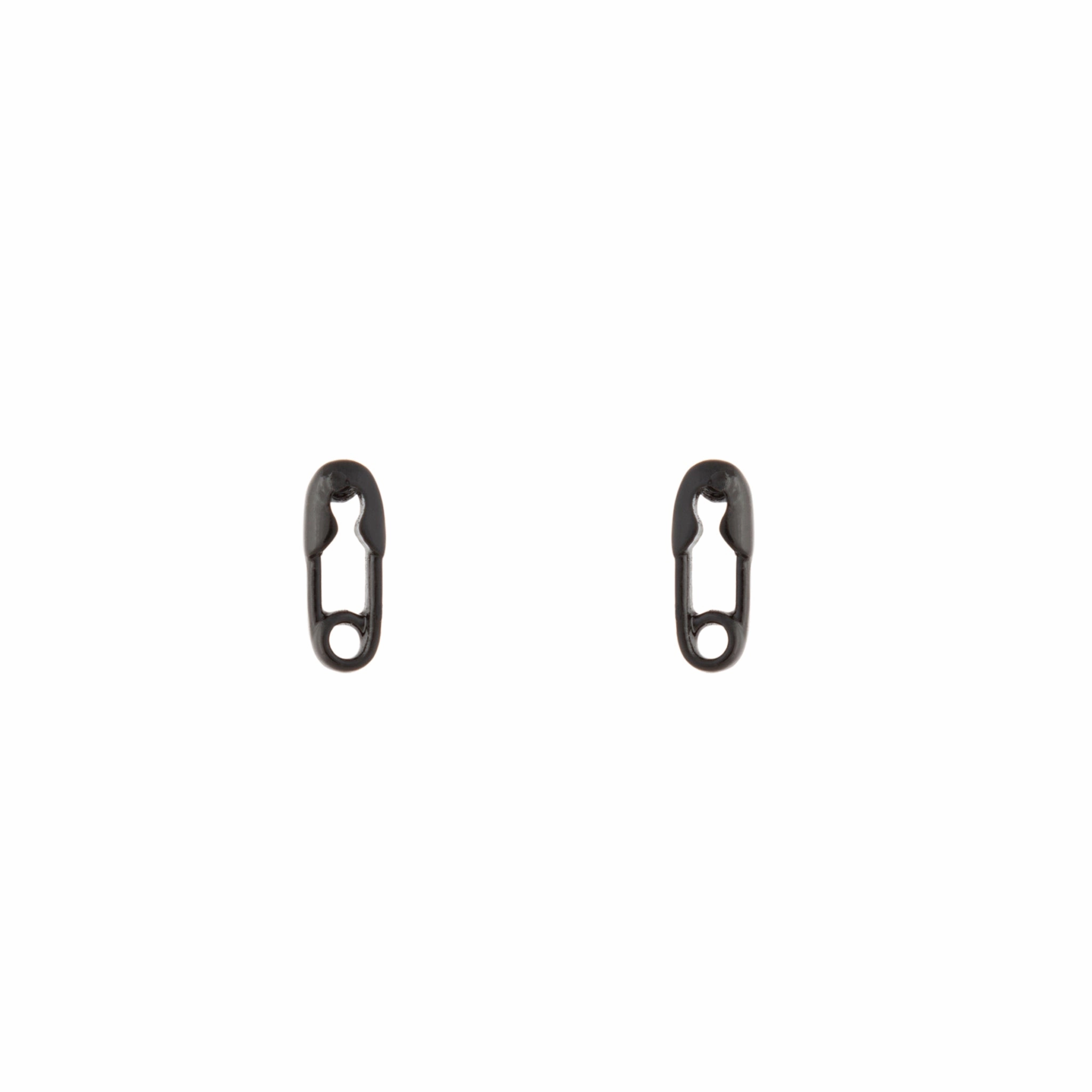 Modern Radiance Solid Black Safety Pin Earrings