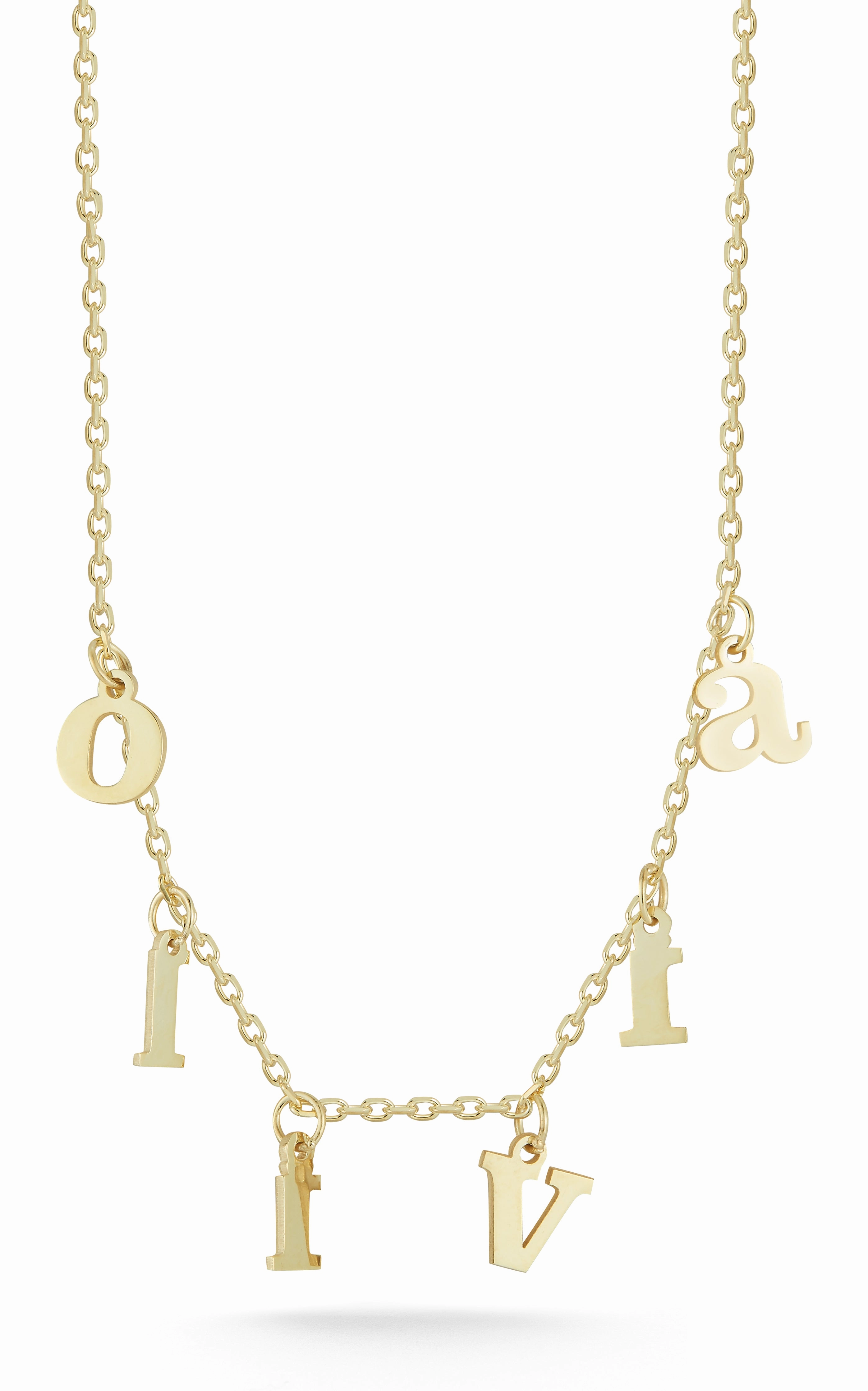 Solid Block Name Necklace Glam Night