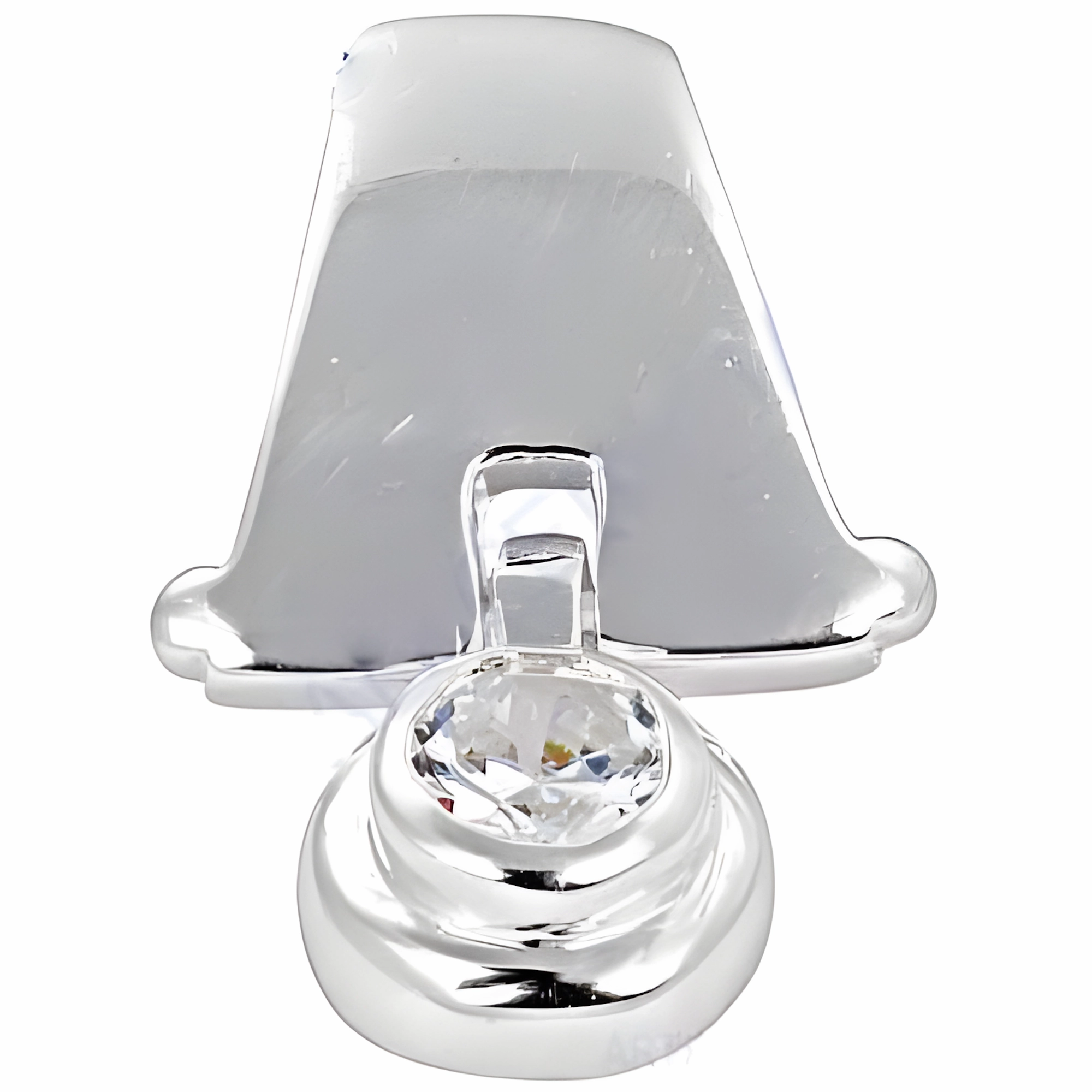 For Faith Weekend Brunch Elegant Pure Style Cubic Zirconia Silver Pendant - Faceted CZ Gemstone Jewelry