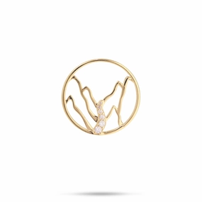 Mother Style Ko?olau Waterfall Pendant in Gold with Diamonds - 20mm