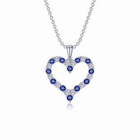 Adventure Style Fancy Lab-Grown Sapphire Heart Pendant Necklace