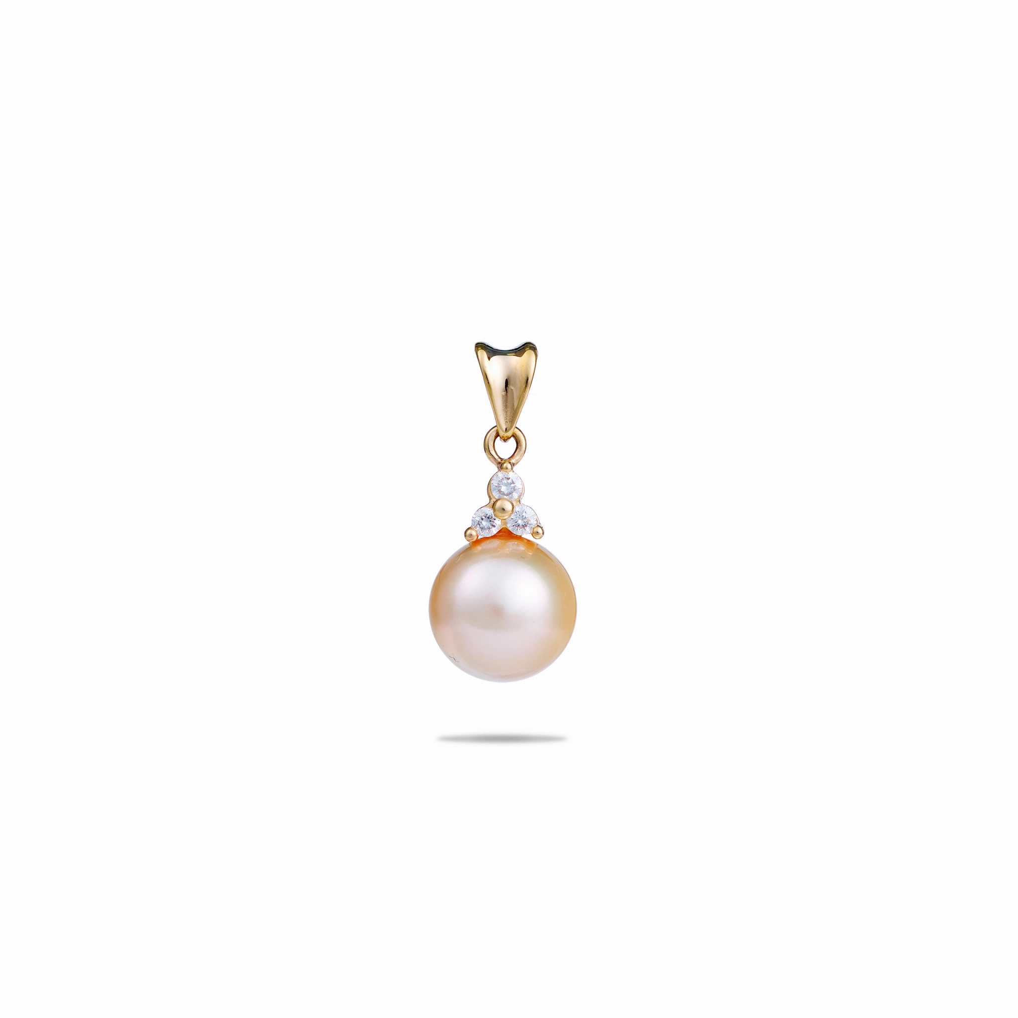 South Sea Gold Pearl Pendant in Gold with Diamonds - 9-10mm Seasonal Style