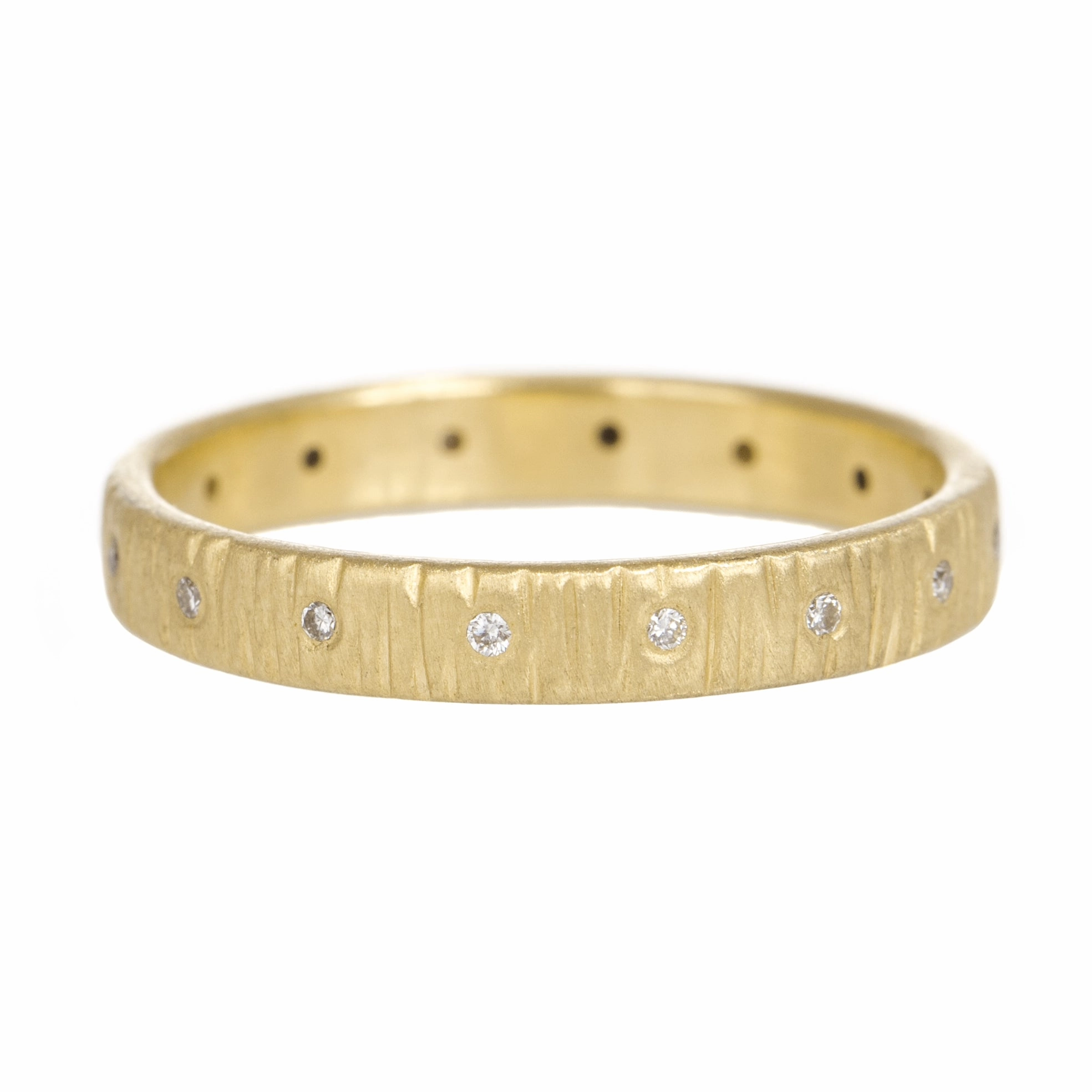 Evening Ensemble Iconic Accent Aspen Wedding Band - 18ky Gold, 18kpw Gold   VS Diamonds
