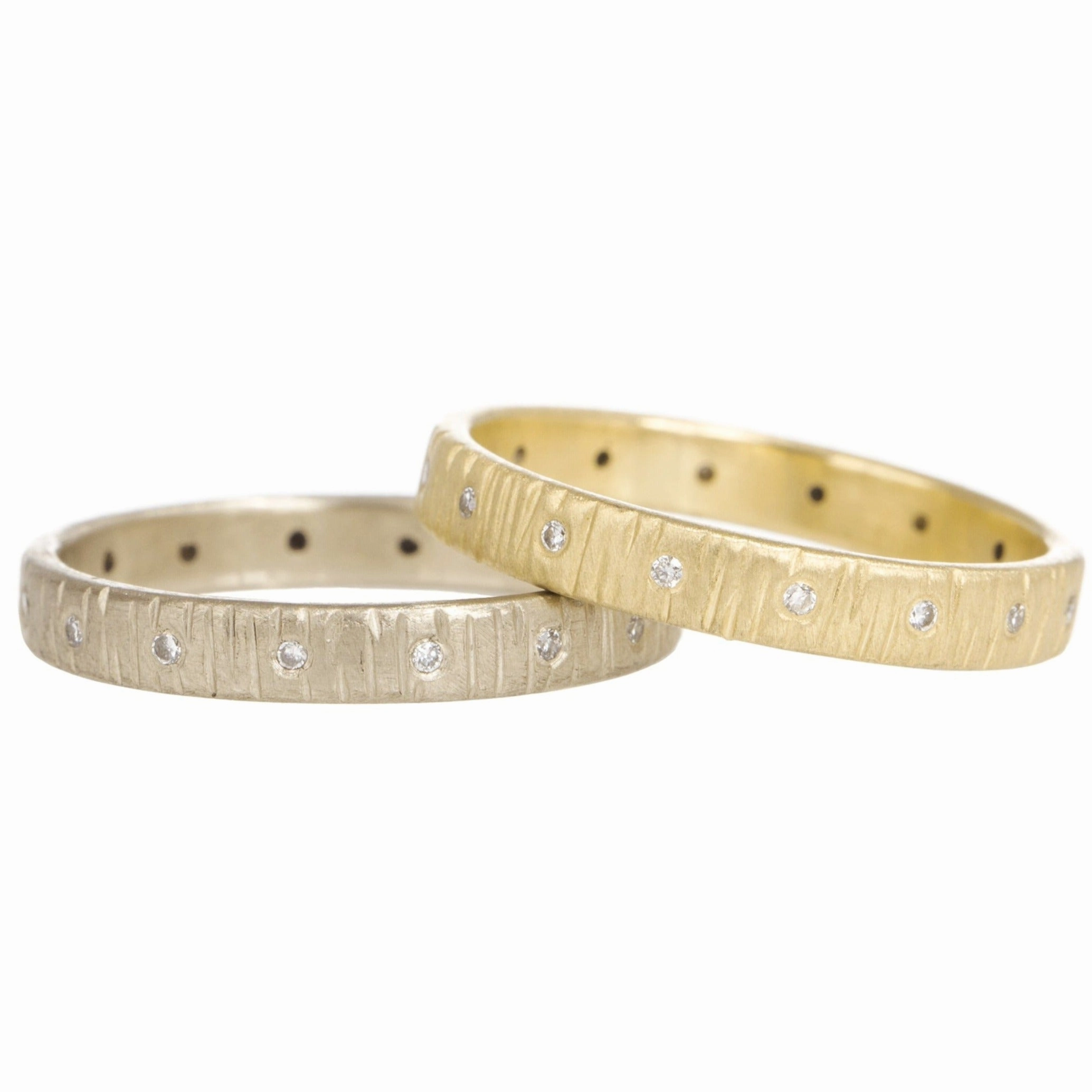 Dazzling Touch Refined Gifts Aspen Wedding Band - 18ky Gold, 18kpw Gold   VS Diamonds