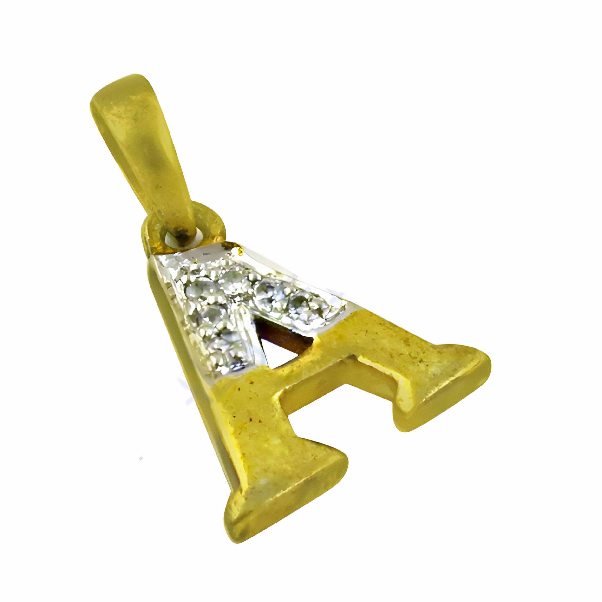 Anniversary Piece Cute Alphabet CZ Gemstone Gold Plated Silver Pendant - Perfect Gift Idea