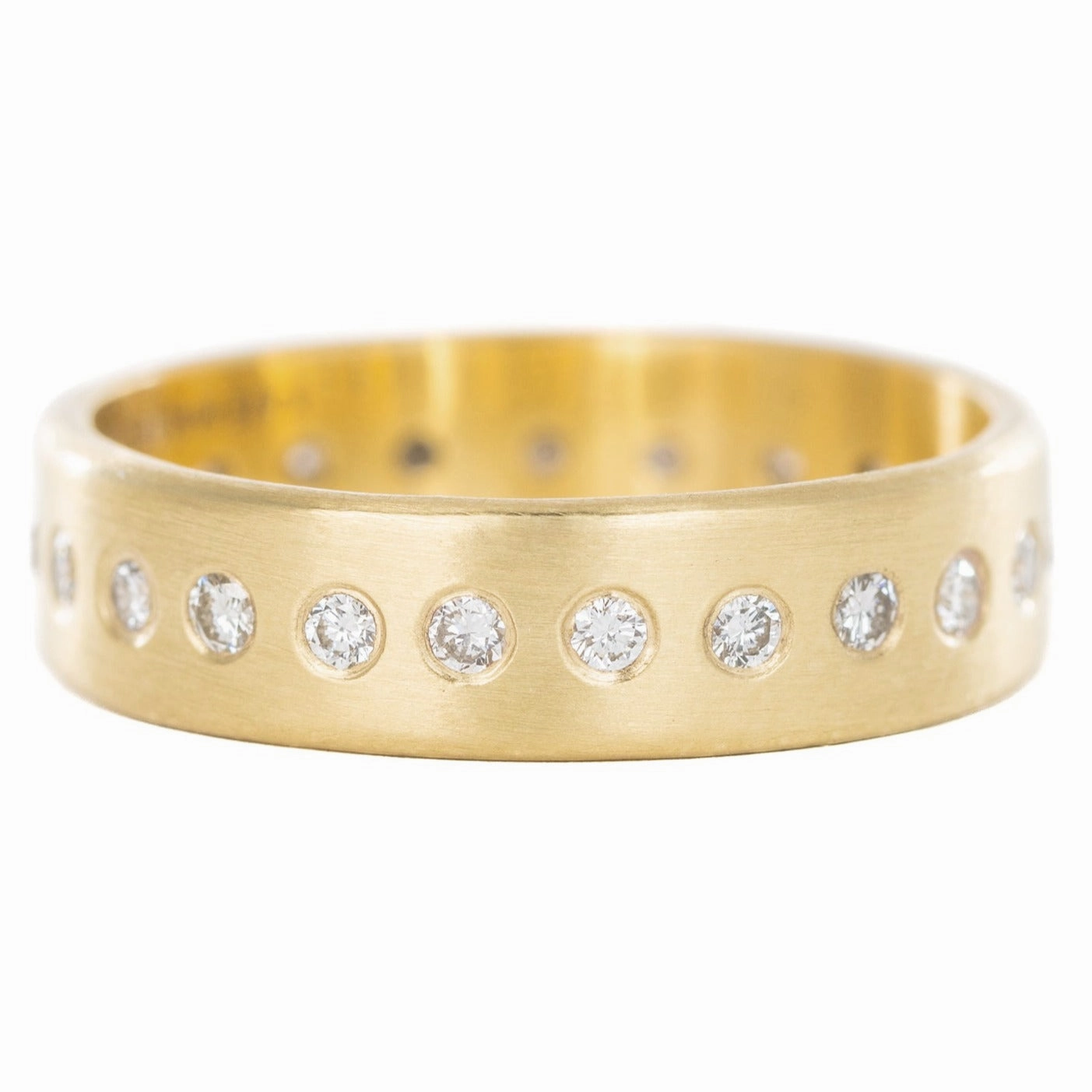 Glow Piece Retro Inspired Slice Diamond Band - 18ky Gold   Reclaimed Diamonds
