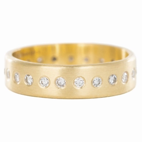 Glow Piece Retro Inspired Slice Diamond Band - 18ky Gold   Reclaimed Diamonds