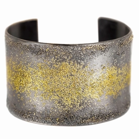 Starry Night Cuff - 22k Gold Fused with Oxidized Silver Warm Light Understated Elegance