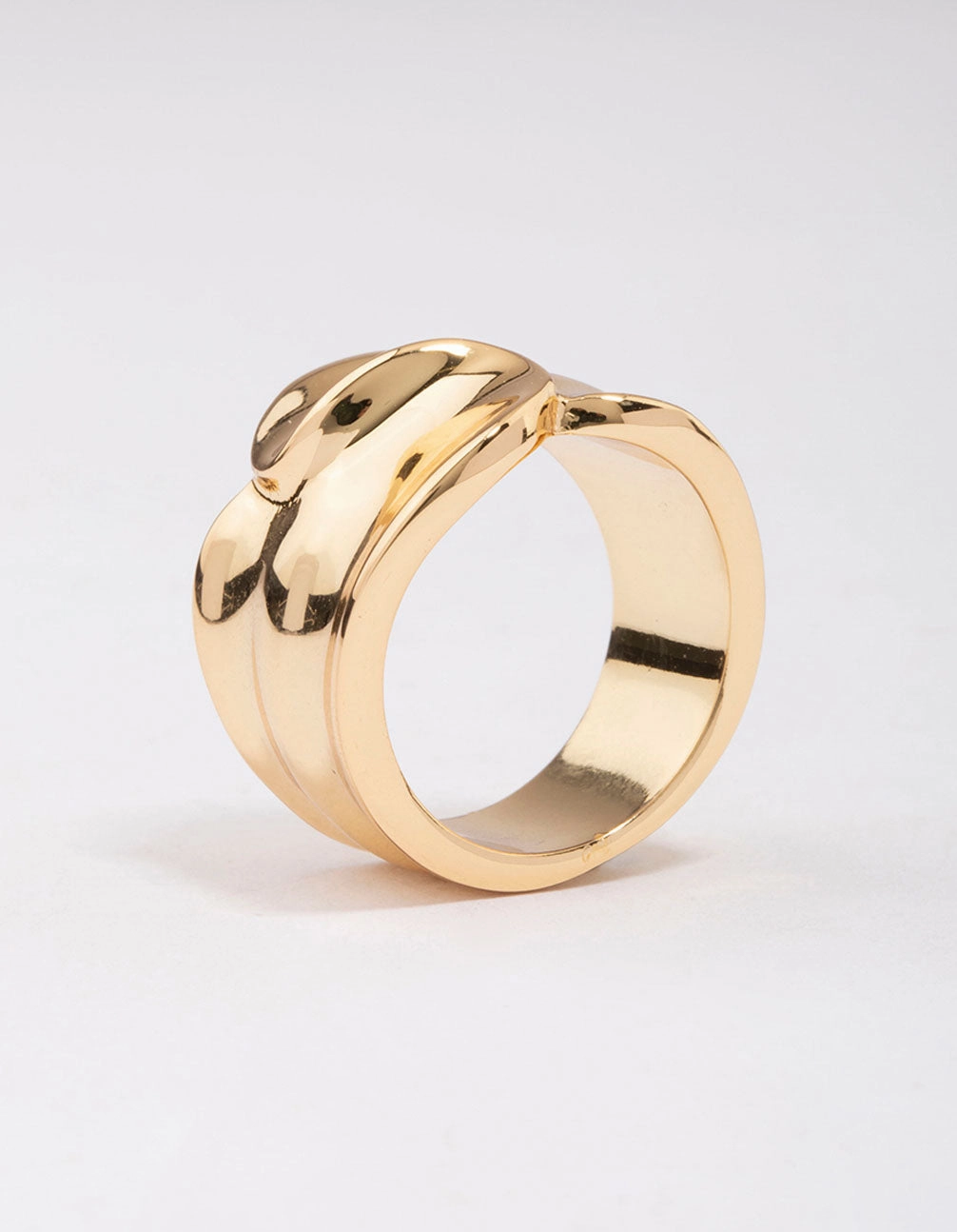 Gold Plated Pressed Metal Band Ring Creative Edge Elite Shape