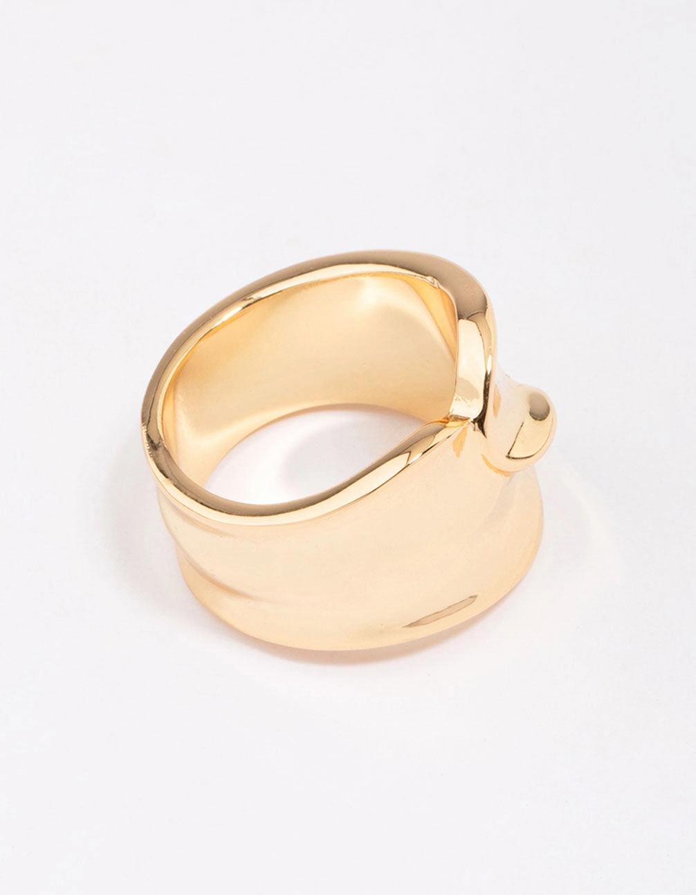 Subtle Highlight Gold Plated Pressed Metal Band Ring