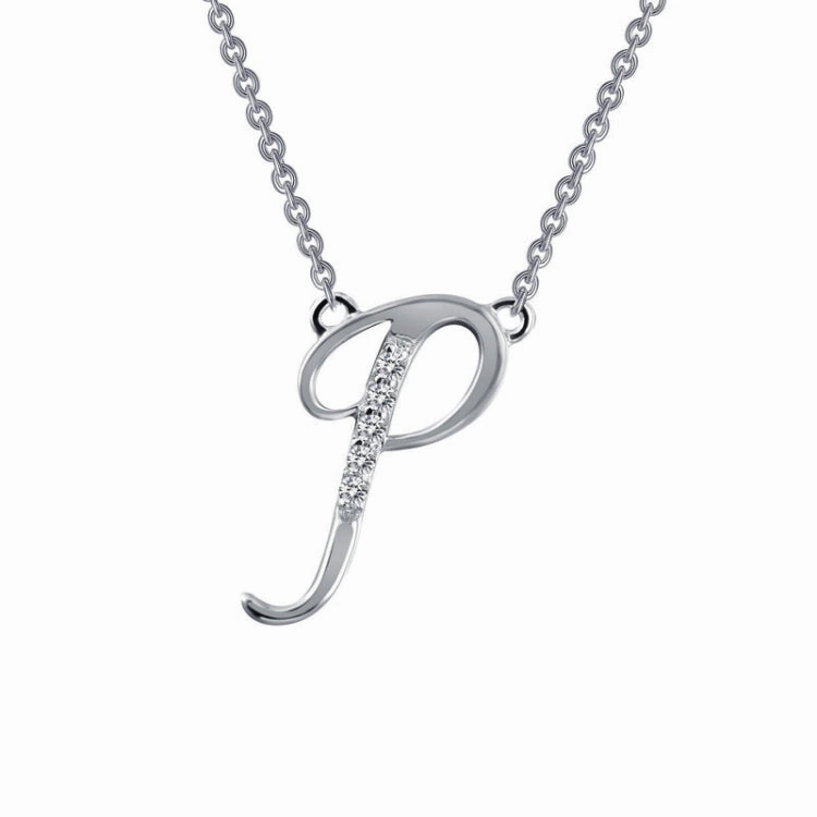 Letter P Pendant Necklace Chic Night Smiling Face