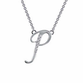 Letter P Pendant Necklace Chic Night Smiling Face