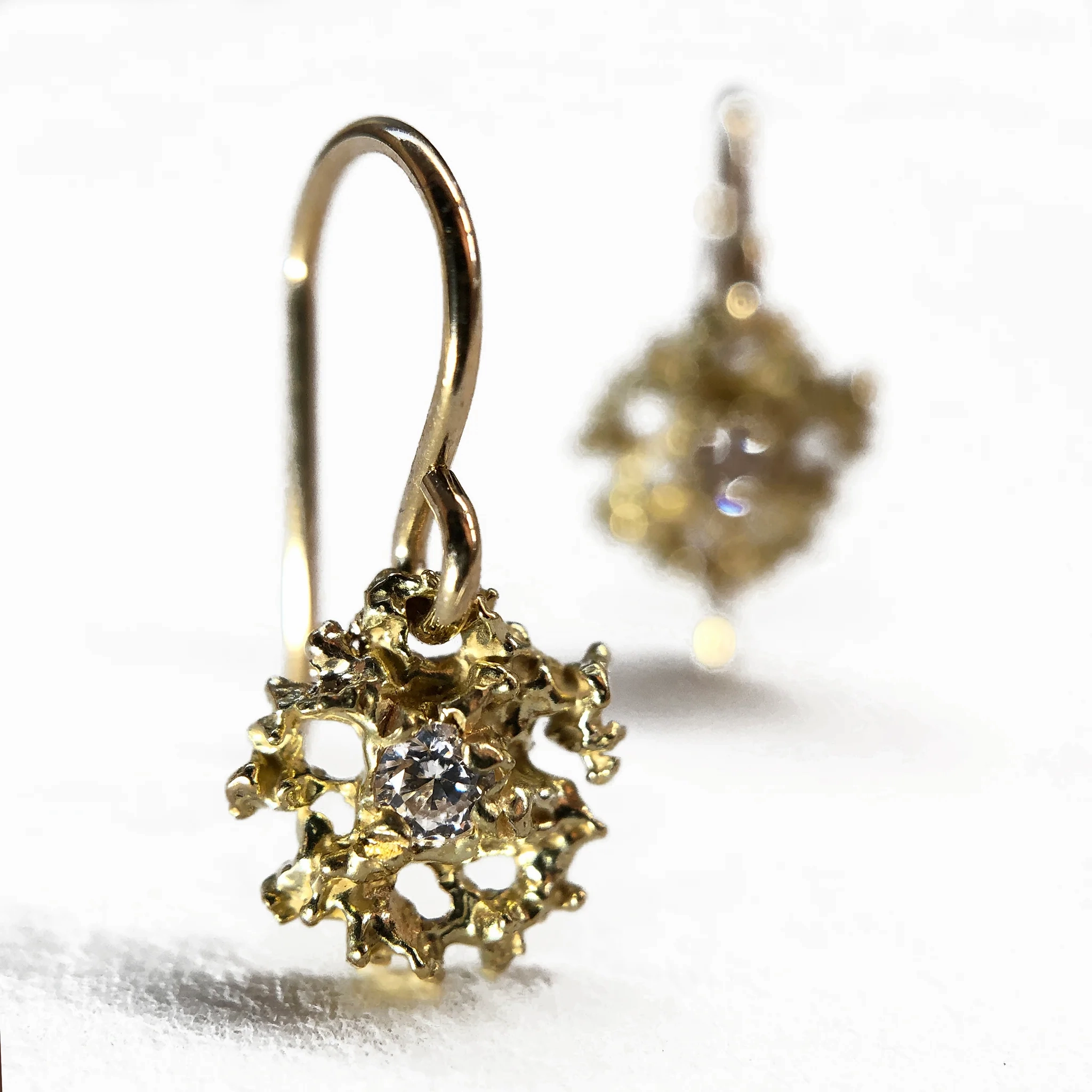 Star Earrings  - 14ky Gold   Diamonds Trend Focus