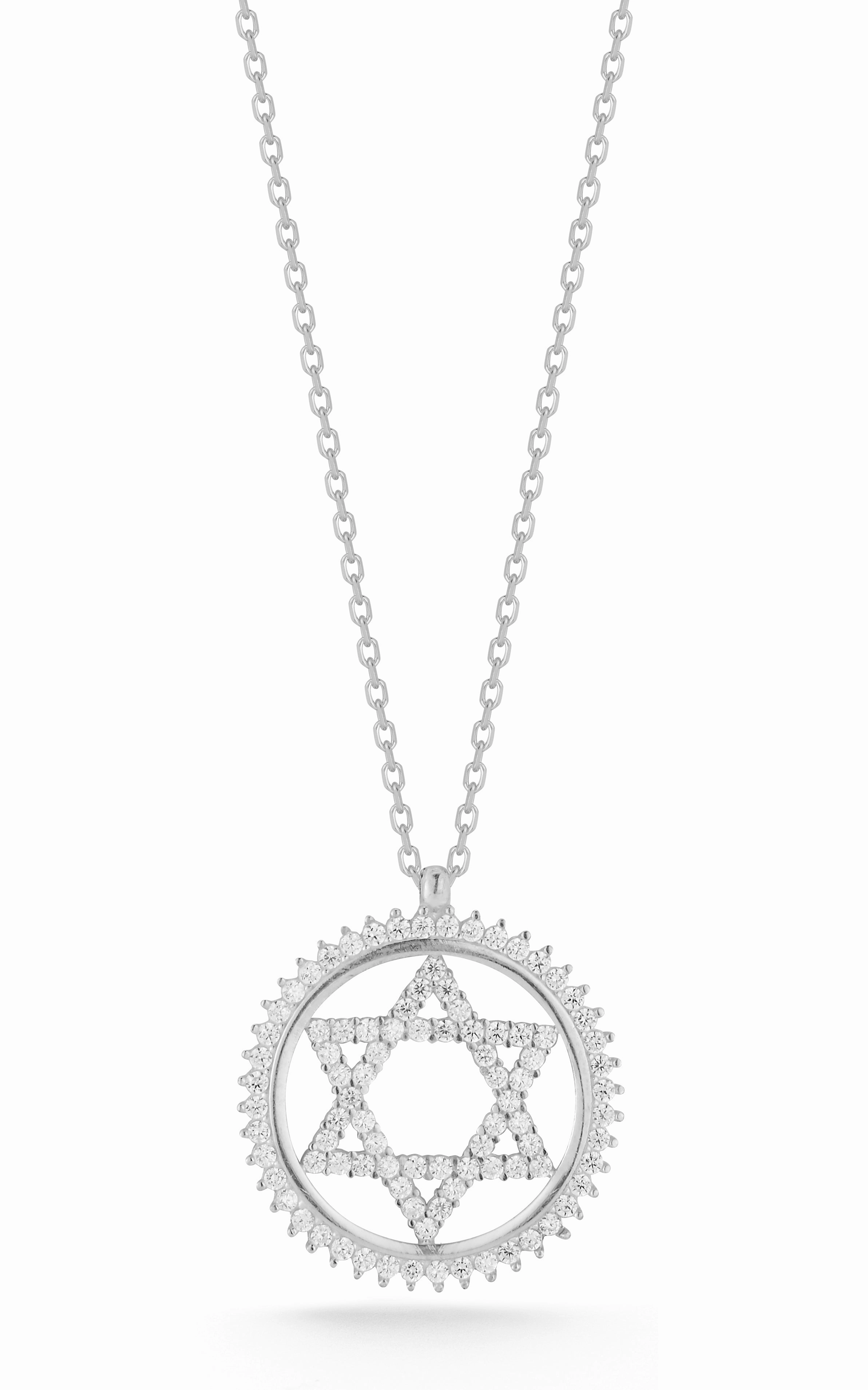 Star Of David Necklace Brilliant Shine Delicate Look