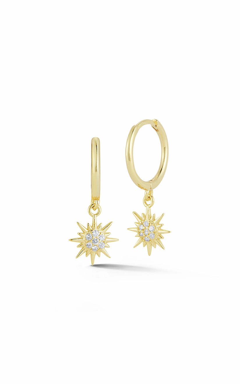 Trendy Spark Sun Huggie Earring