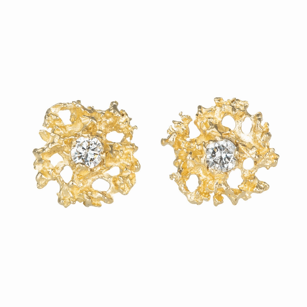 Star Studs in 14ky   Diamonds Highlight Edge Glow Detail