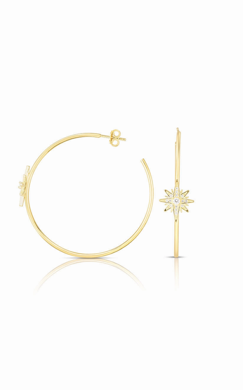 Starburst Thin Hoop Earring Modern feature Everyday Wear