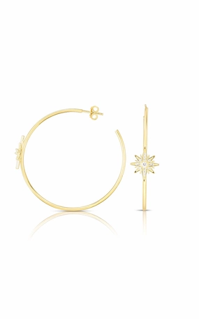 Starburst Thin Hoop Earring Modern feature Everyday Wear
