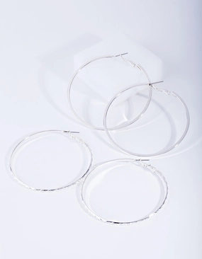 Silver Fine Hoop Earring Pack Quiet Luxury Glow Mode