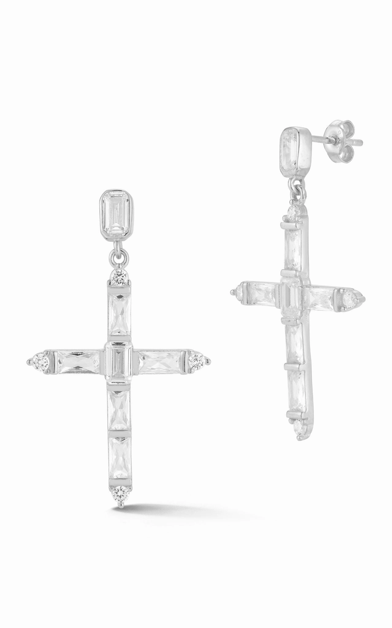 Refined Gift Statement Cross Drop Earring