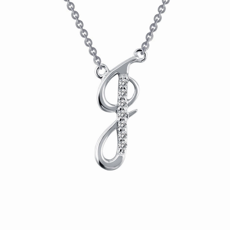 Letter J Pendant Necklace Sleek Profile