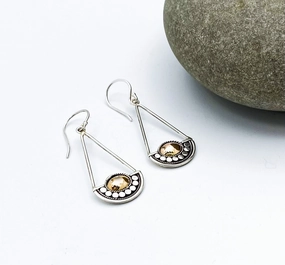 Classic Jewelry Sterling Silver Bali Dangle Earrings With Gold Overlay Accents