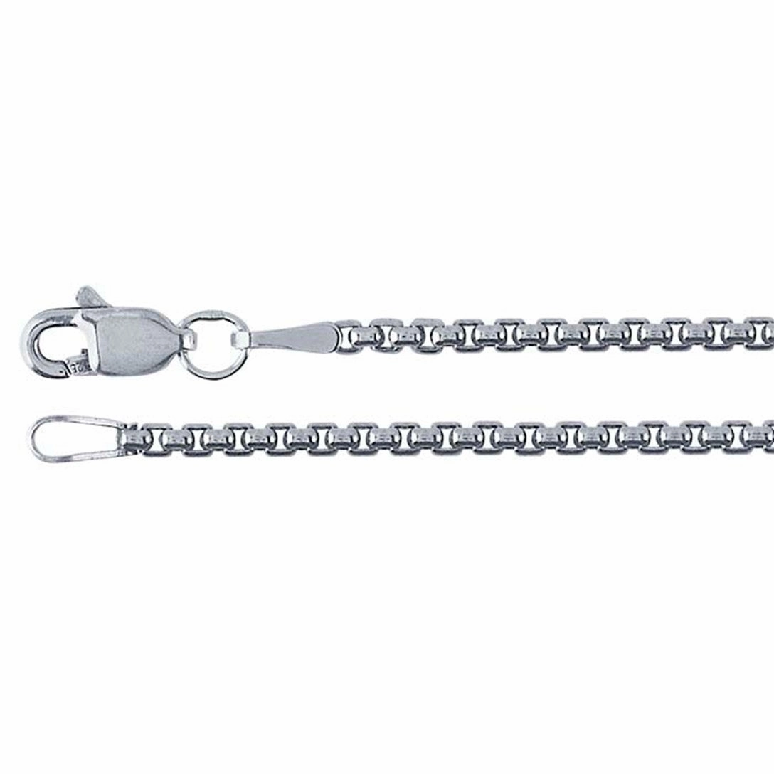 Glow Layer Elite Accent Sterling Silver Oxidized 1.7mm Rounded Box Chain - 20"