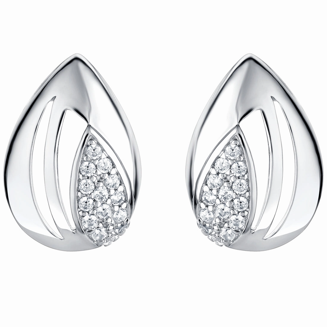 Sterling Silver Sterling Silver Embellished Open Teardrop Earrings Vintage Decor Polished Accessory