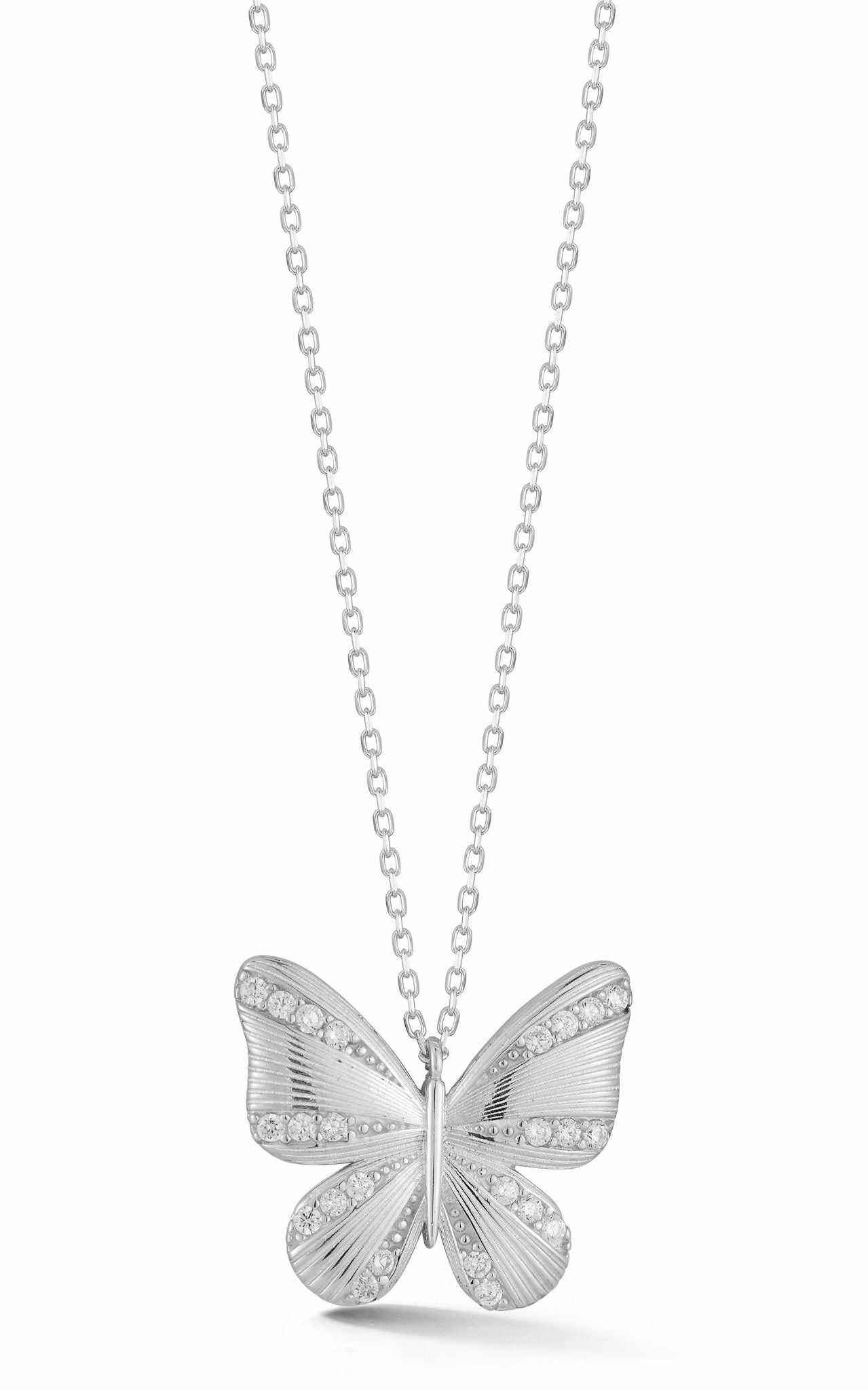 Striped CZ Butterfly Necklace Cocktail Hour