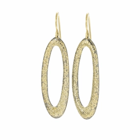 Elliptic Earrings - Medium - 22ky Gold, 18ky Gold   Oxidized Silver Distinctive Shape