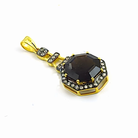Stylish CZ Smokey Quartz Silver Pendant - Trendy Jewelry for Every Occasion Dramatic Style Social Media Item