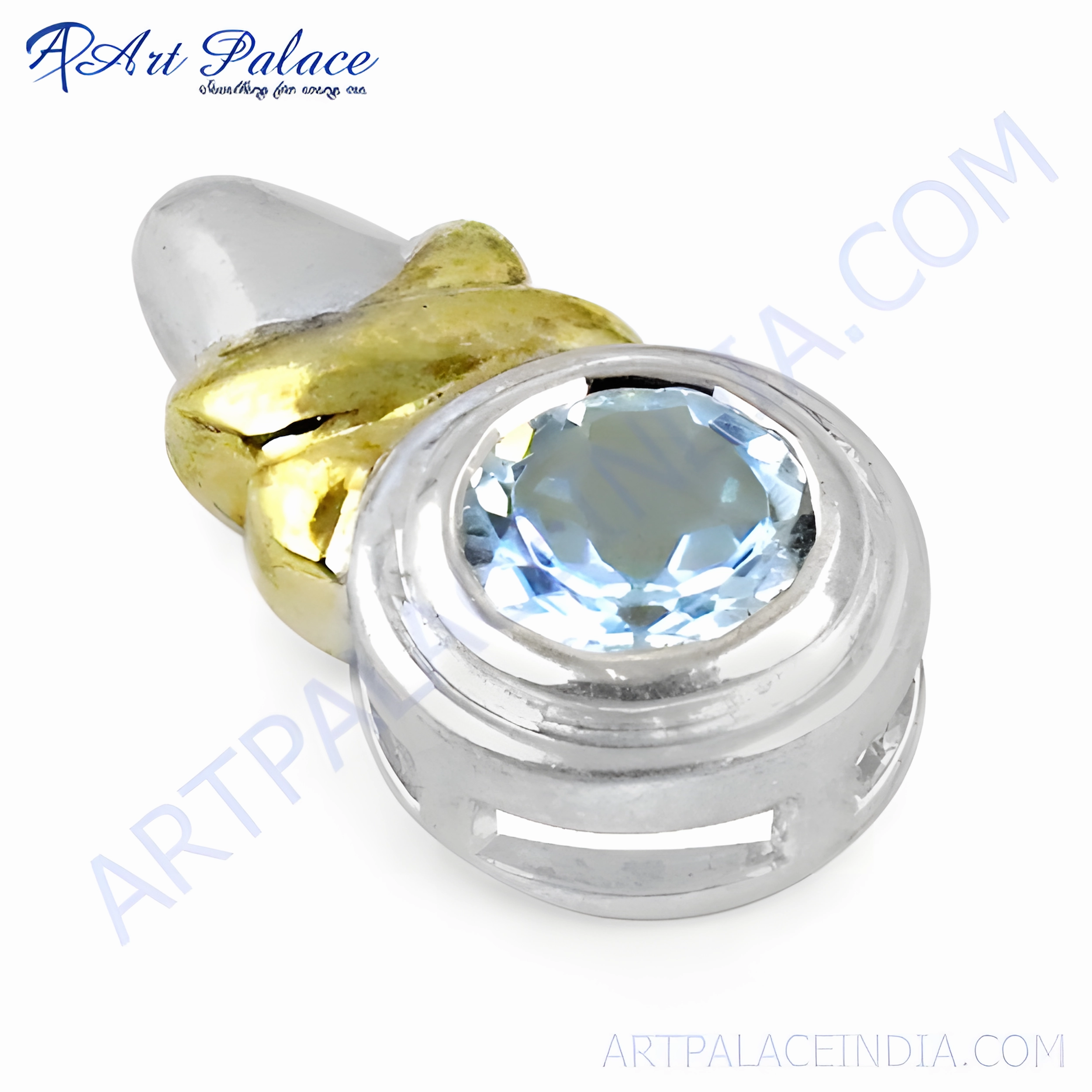 All Event Community Accessory Stunning Blue Cubic Zirconia Gemstone Silver Pendant - Elegant Jewelry