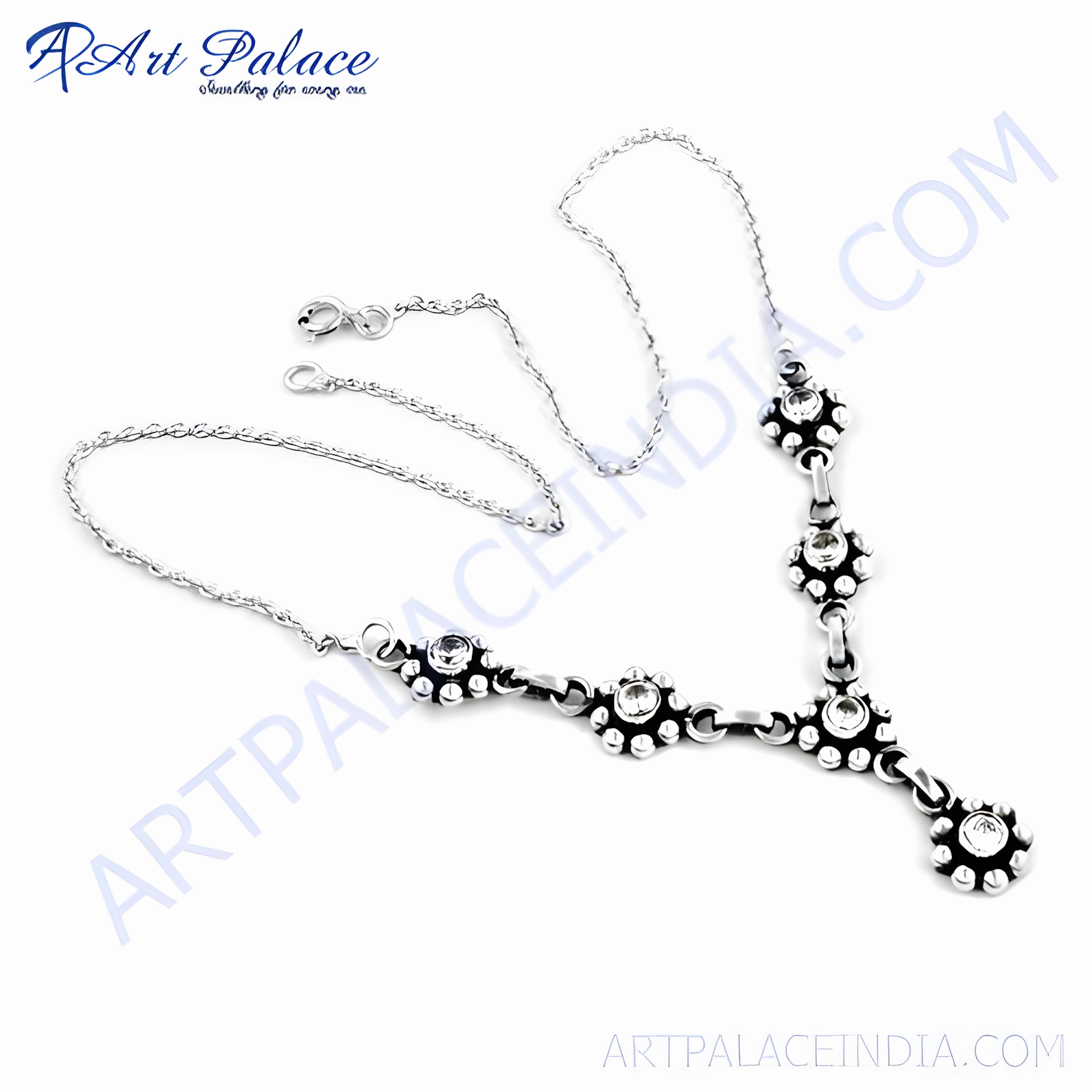 Stunning Cubic Zirconia Silver Necklace - Ethnic & Glamorous CZ Jewelry Best Style