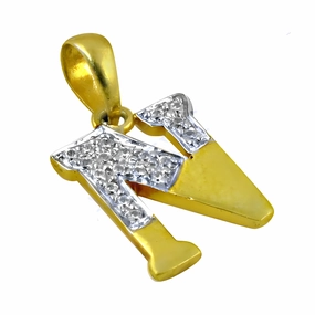 Stunning CZ Gemstone Gold-Plated Silver Alphabet Pendant Versatile Item Dainty Piece