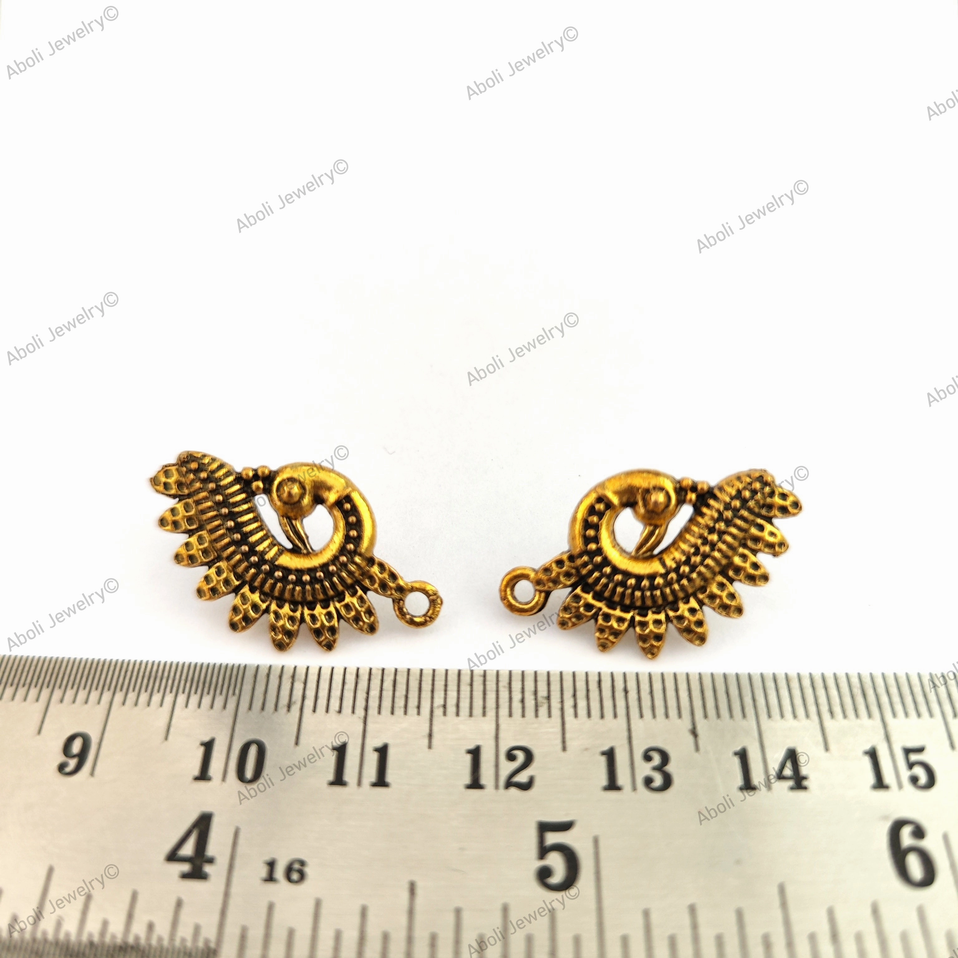 Golden earrings stud components metal earrings findings ESG45 Dull Embellishment