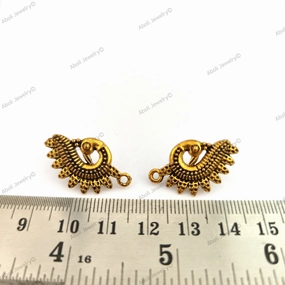 Golden earrings stud components metal earrings findings ESG45 Dull Embellishment